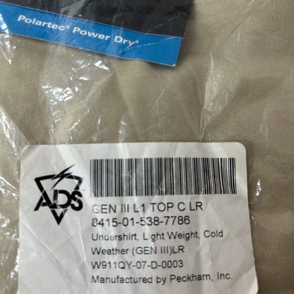 MENS POLARTEC TAN SILKWEIGHT LONG SLEEVE SHIRT   SIZE L   NWT - Picture 3 of 5